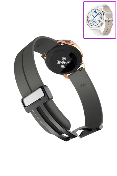 KRETON KRETON Huawei Watch Gt3 Pro 43mm Uyumlu Kordon Magnetic Klipsli Premium Kayış - Resim 5