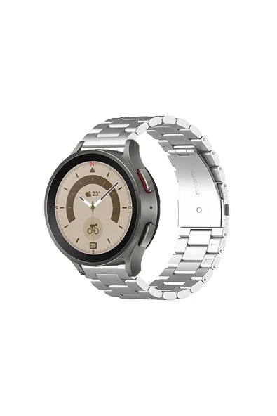 KRETON KRETON Samsung Galaxy Watch 6 40mm / 44mm Uyumlu GÜMÜŞ Kordon Baklava Model Paslanmaz Çelik Metal Kayış ürün görseli