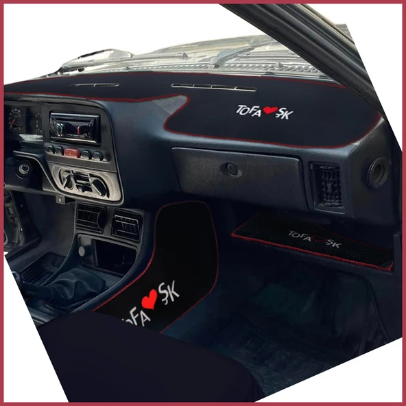 Tofaş Şahin Doğan Kartal Yüksek Torpido Halısı & Vites Konsol Yan Halı & Torpido Alt Sehpa Örtüsü - Resim 3