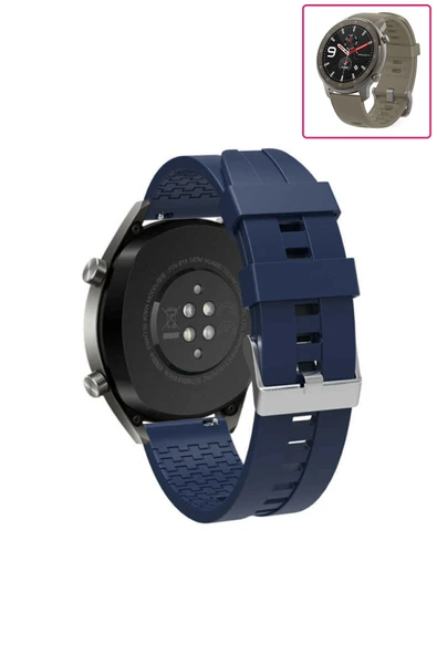 KRETON KRETON Amazfit GTR 47mm Akıllı Saat Ile Uyumlu Kaliteli Tokalı Siyah Silikon Kordon Kayış ürün görseli 1