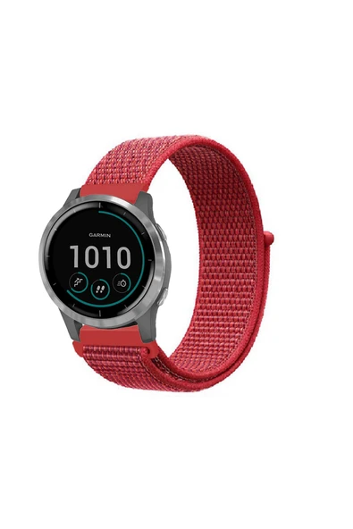 KRETON KRETON Garmin Vivoactive 4 Uyumlu Spor Kumaş Desenli Cırt Cırtlı Kordon Kayış - Resim 4