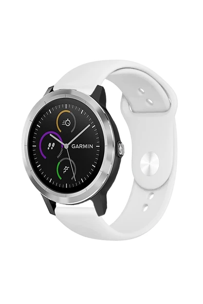 KRETON KRETON Garmin Vivo Active 3 Ile Uyumlu Yumuşak Dokulu Silikon Kordon Kayış (20MM) - Resim 7