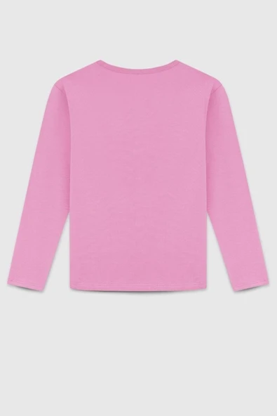 United Colors of Benetton Kız Çocuk BNT-G23332 Uzun Kollu Tshirt Gül Kurusu - 2