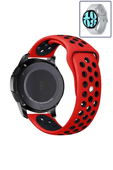 KRETON KRETON Samsung Galaxy Watch 6 40mm / 44mm Uyumlu Kordon Yumuşak Dokulu Delikli Desenli Silikon Kayış - Resim 10