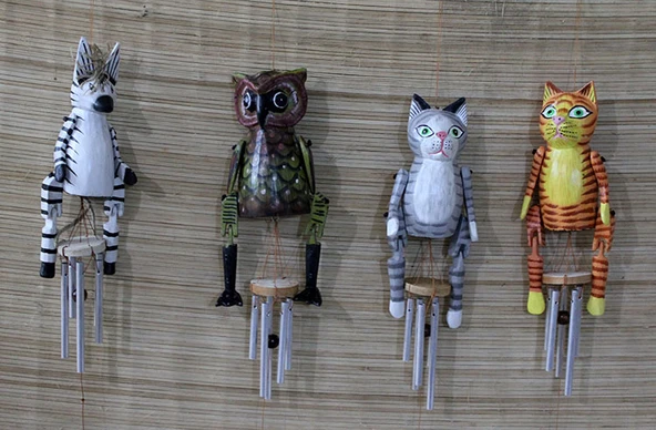 Ahşap Hayvan Figürlü Rüzgar Çanı Model 2 ürün görseli 1