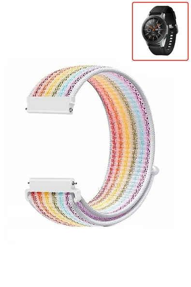 KRETON KRETON Samsung Galaxy Watch 46mm Uyumlu Spor Kumaş Desenli Cırt Cırtlı Kordon Kayış - Resim 8