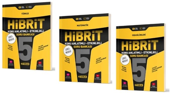 HIZ YAYINLARI 5. SINIF HİBRİT TÜRKÇE - MATEMATİK - FEN BİLMLERİ SORU BANKALARI (Konu Anlatımlı- Etkinlikli) ürün görseli