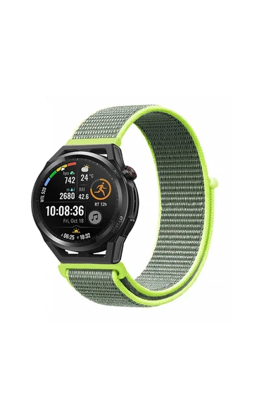 KRETON KRETON Huawei Watch Gt Runner Uyumlu Spor Kumaş Desenli Cırt Cırtlı Kordon Kayış ürün görseli