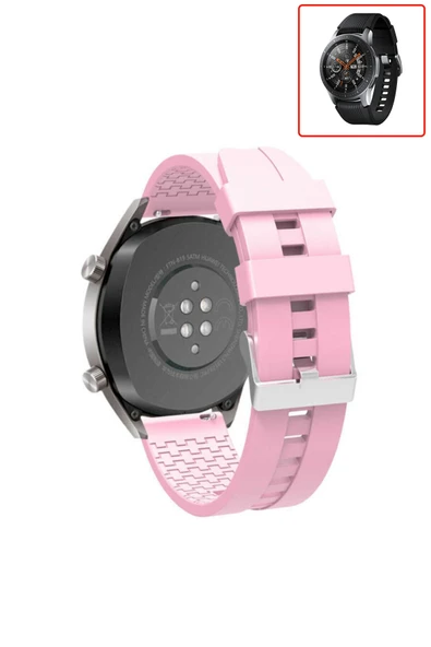 KRETON KRETON Samsung Galaxy Watch 46mm Akıllı Saat Ile Uyumlu Kaliteli Tokalı Siyah Silikon Kordon Kayış - Resim 2