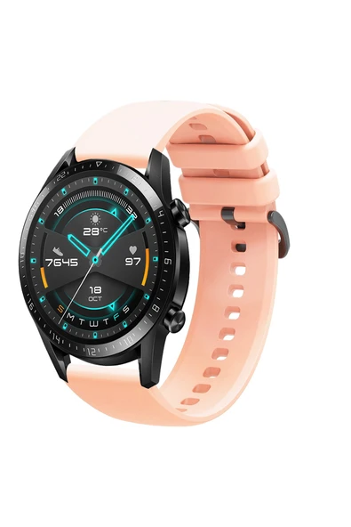 KRETON KRETON Huawei Watch Gt2 46mm Uyumlu Kordon Yumuşak Dokulu Soft Renk Tokalı Silikon Kayış - Resim 2