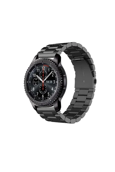 KRETON KRETON Samsung Gear S3 Frontier Uyumlu GÜMÜŞ Kordon Klasik Baklava Model Paslanmaz Çelik Metal Kayış - Resim 7