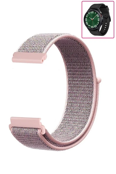 KRETON KRETON Samsung Galaxy Watch 6 Classic 43mm / 47mm Uyumlu Spor Kumaş Desenli Cırt Cırtlı Kordon Kayış - Resim 10