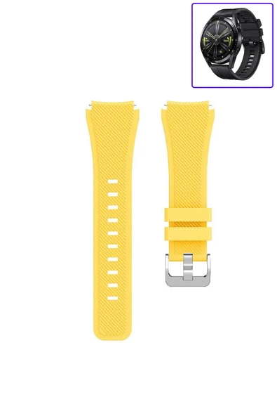 KRETON KRETON Huawei Watch Gt3 46mm Akıllı Saat Uyumlu Tırtık Desenli Silikon Kordon Kayış - Resim 10