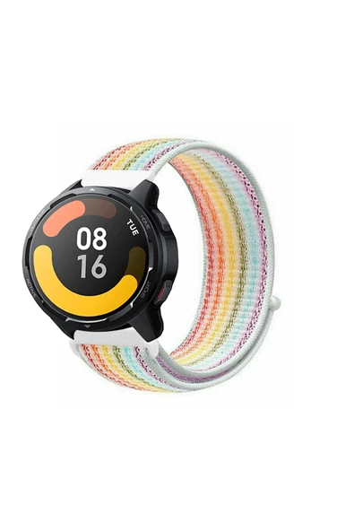 KRETON KRETON Xiaomi Watch Color /  Color 2 Uyumlu Spor Kumaş Desenli Cırt Cırtlı Kordon Kayış - Resim 8