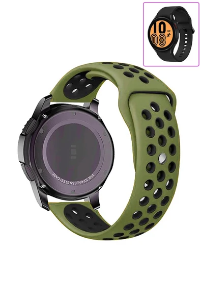 KRETON KRETON Samsung Galaxy Watch 4 40mm/44mm Uyumlu Kordon Yumuşak Dokulu Style Delikli Desenli Silikon Kayış - Resim 2