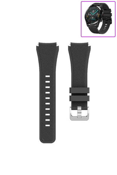 KRETON KRETON Huawei Watch Gt2 46mm Akıllı Saat Uyumlu Tırtık Desenli Silikon Kordon Kayış - Resim 12