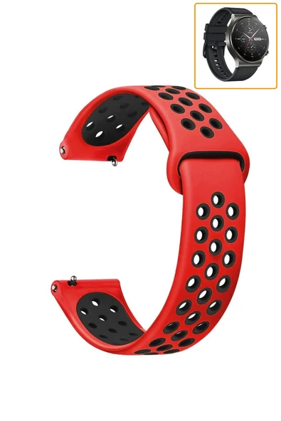 KRETON KRETON Huawei Watch Gt2 Pro Uyumlu Kordon Yumuşak Dokulu Delikli Desenli Silikon Kayış - Resim 6