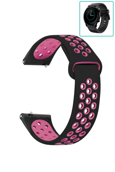 KRETON KRETON Haylou RS3 LS04 Uyumlu Kordon Yumuşak Dokulu Delikli Desenli Silikon Kayış - Resim 4