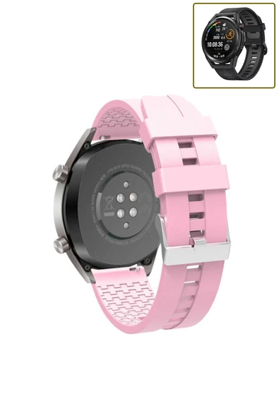 KRETON KRETON Huawei Watch Gt Runner Akıllı Saat Ile Uyumlu Kaliteli Tokalı Siyah Silikon Kordon Kayış ürün görseli