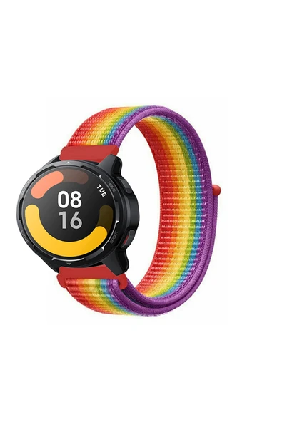 KRETON KRETON Xiaomi Watch Color /  Color 2 Uyumlu Spor Kumaş Desenli Cırt Cırtlı Kordon Kayış - Resim 5
