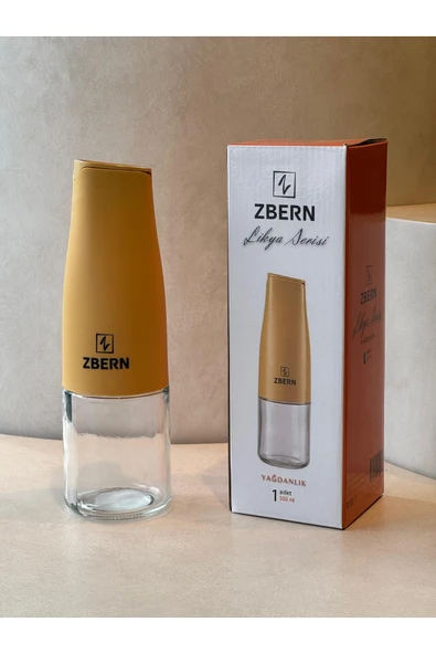 Royal Gross 500 ml Sarı Cam Yağdanlık – Sızdırmaz Kapaklı Şık Yağ ve Sirke Şişesi - Resim 7