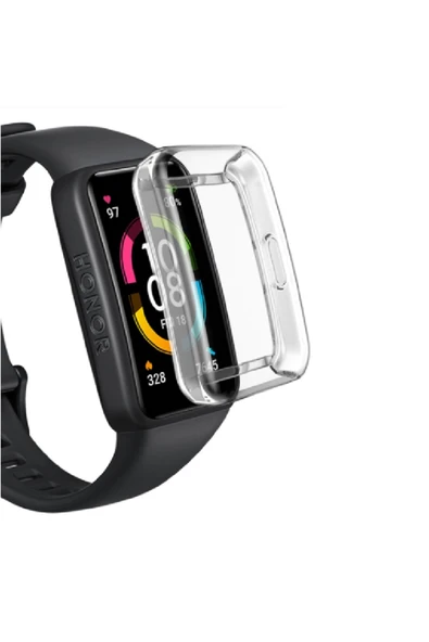 KRETON KRETON Honor Band 6 Uyumlu Kasa ve Ekran Koruyucu 360 Tam Koruma Silikon Kılıf - Resim 4