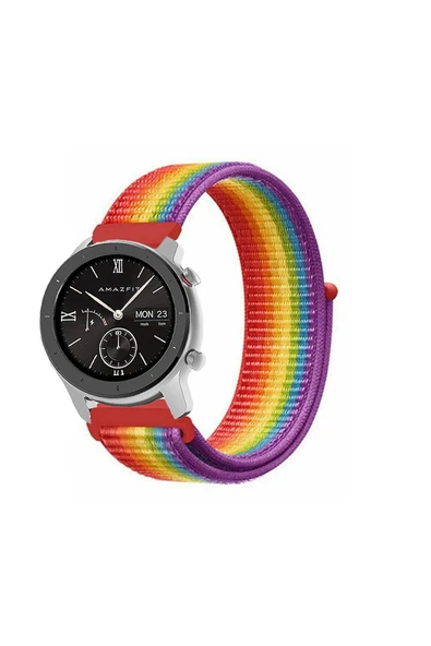 KRETON KRETON Amazfit GTR 42mm Uyumlu Spor Kumaş Desenli Cırt Cırtlı Kordon Kayış - Resim 4