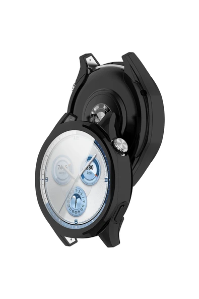KRETON KRETON Huawei Watch Gt5 46mm ile Uyumlu Kasa Ve Ekran Koruyucu 360 Tam Koruma Silikon Kılıf - Resim 7