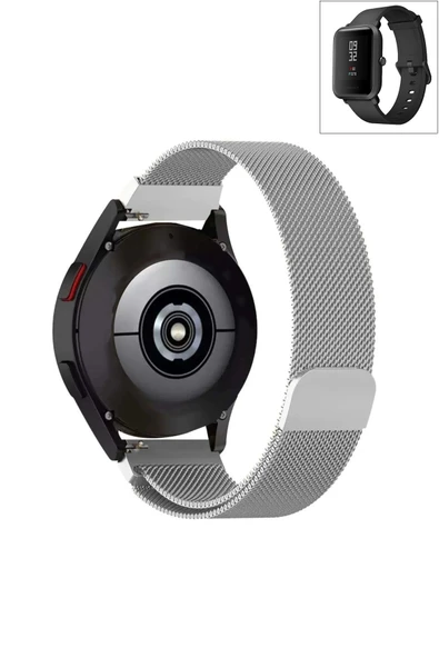 KRETON KRETON Amazfit BİP-BİPU-BİPS-BİP LİTE-BİPUPRO-BİP3 Uyumlu Kordon Hasır Metal Örgü Mıknatıslı Milano Kayış - Resim 2