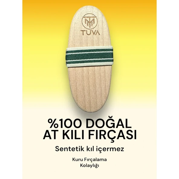 Tuva %100 Doğal At Kılı Fırçası - Doğal At Kılı Selülit Fırçası - 5