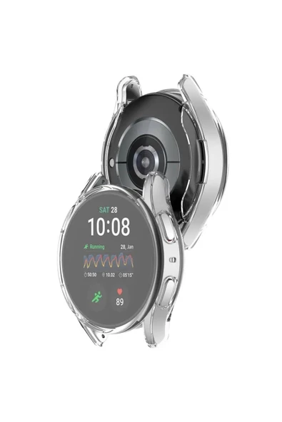 KRETON KRETON Samsung Galaxy Watch FE ile Uyumlu Kasa Ve Ekran Koruyucu 360 Tam Koruma Silikon Kılıf - Resim 3