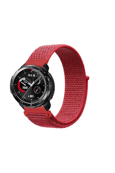 KRETON KRETON Honor Watch GS Pro Uyumlu Spor Kumaş Desenli Cırt Cırtlı Kordon Kayış - Resim 9