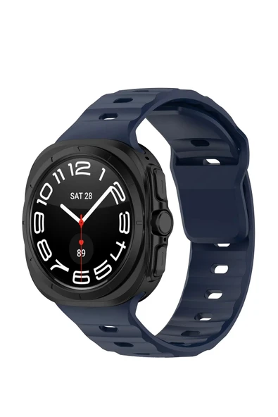 KRETON KRETON Samsung Galaxy Watch 7 Ultra 47mm ile Uyumlu Kordon Dalgalı Official Design Premium Silikon Kayış - Resim 5