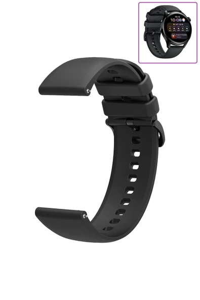 KRETON KRETON Huawei Watch 3 - 3 Pro Uyumlu Kordon Yumuşak Dokulu Soft Renk Tokalı Silikon Kayış - Resim 3