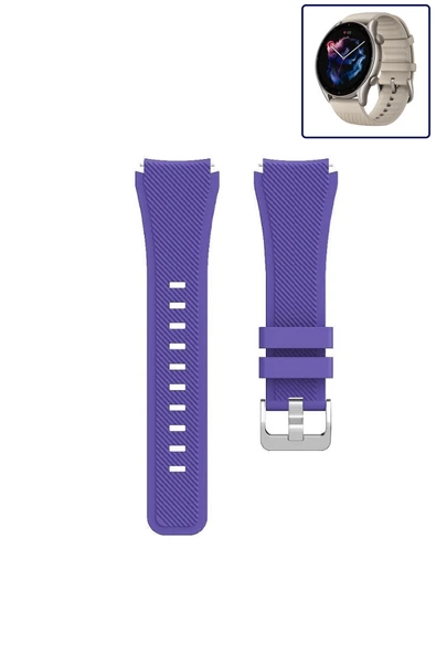 KRETON KRETON Amazfit GTR3-GTR3 PRO Akıllı Saat Uyumlu Tırtık Desenli Silikon Kordon Kayış - Resim 8