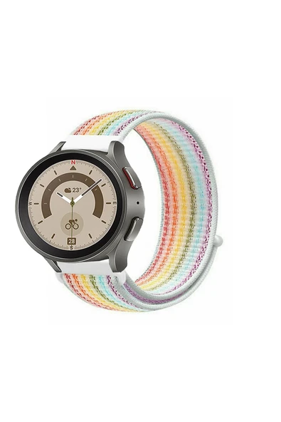 KRETON KRETON Samsung Galaxy Watch 4 40mm/44mm Uyumlu Spor Kumaş Desenli Cırt Cırtlı Kordon Kayış - Resim 6