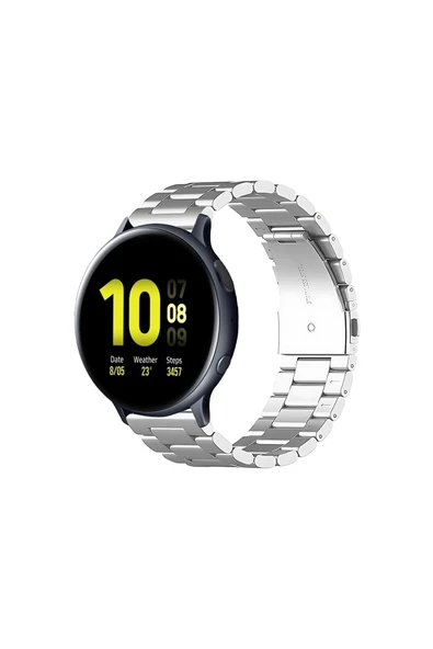 KRETON KRETON Samsung Galaxy Watch Active2 40mm/44mm Uyumlu SİYAH Kordon Baklava Model Paslanmaz Çelik Metal Kayış - Resim 7