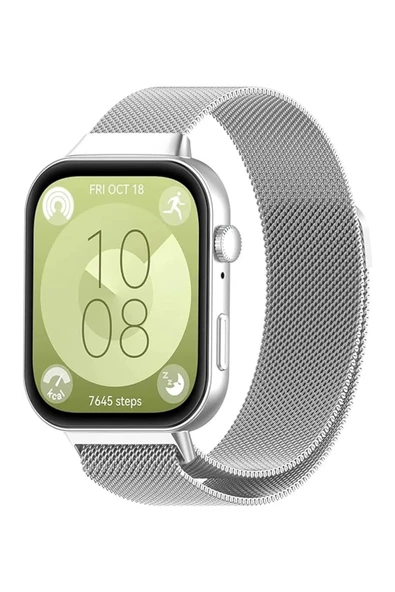 KRETON KRETON Huawei Watch Fit 3 / Fit 4 / Fit 4 Pro Ile Uyumlu Kordon Hasır Örgü Metal Mıknatıslı Kayış - Resim 4