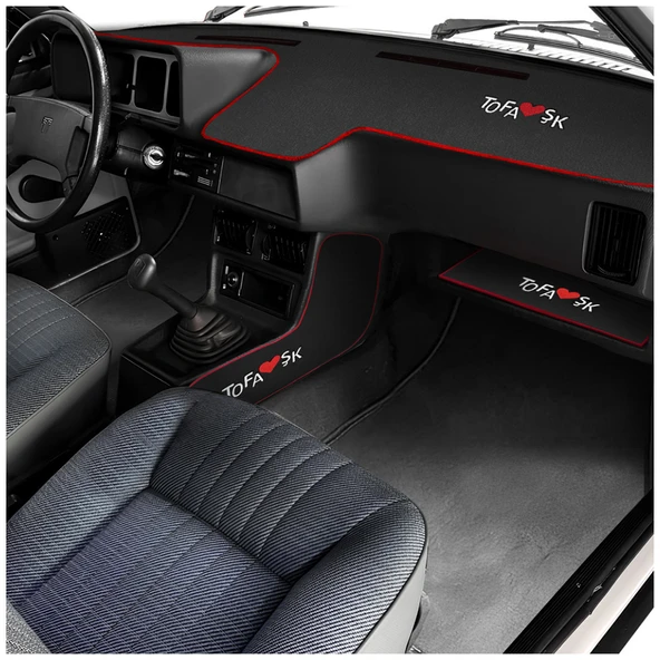 Tofaş Düşük (Alçak) Torpido Koruma Halısı & Vites Konsol Yan Halısı & Torpido Alt Sehpa Örtüsü - Resim 2