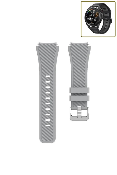 KRETON KRETON Huawei Watch Gt Runner Akıllı Saat Uyumlu Tırtık Desenli Silikon Kordon Kayış - Resim 3