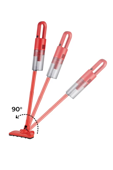 Sinbo SVC-8616 500W Dikey Elektrikli Süpürge – Kırmızı, Yüksek Emiş Gücü - Resim 7