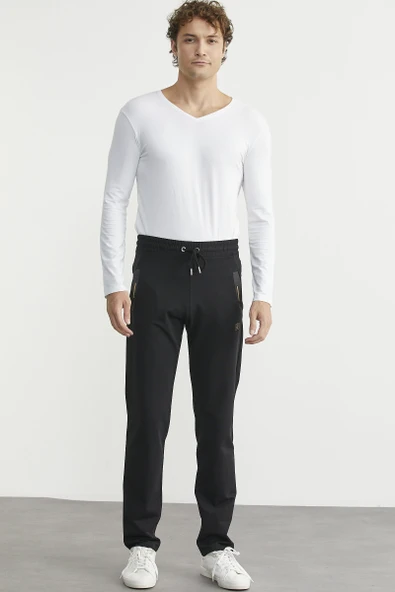 Cep Biye Detaylı Eşofman Altı - Siyah ürün görseli 1