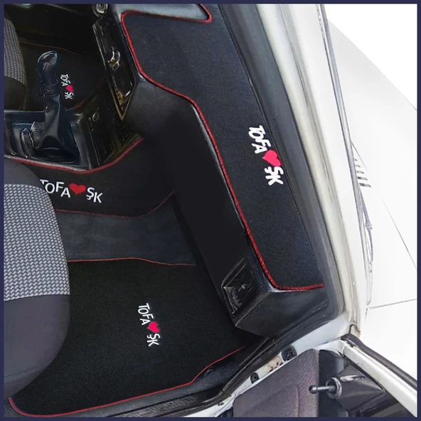 Tofaş Şahin Doğan Kartal Nakışlı Halı Paspas / Tofaş Alçak Torpido Koruma Halısı & Konsol Yan Kumaşı - Resim 2