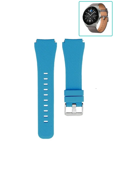 KRETON KRETON Huawei Watch Gt3 Pro 46mm Akıllı Saat Uyumlu Tırtık Desenli Silikon Kordon Kayış - Resim 8