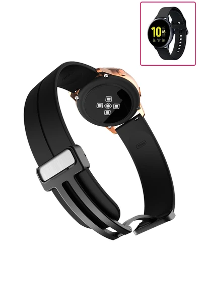 KRETON KRETON Samsung Galaxy Watch Active 2 40mm/44mm Uyumlu Kordon Magnetic Klipsli Premium Kayış - Resim 3