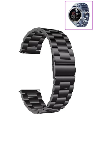 KRETON KRETON Honor Watch GS Pro Uyumlu GÜMÜŞ Kordon Klasik Baklava Model Paslanmaz Çelik Metal Kayış - Resim 8