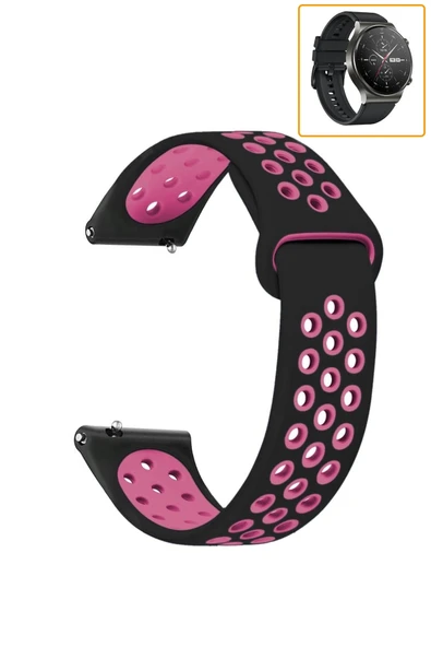 KRETON KRETON Huawei Watch Gt2 Pro Uyumlu Kordon Yumuşak Dokulu Delikli Desenli Silikon Kayış - Resim 8