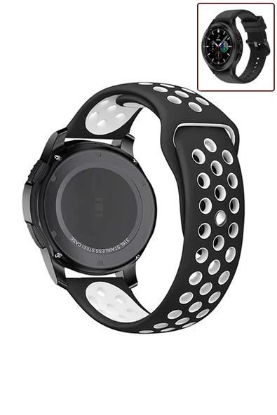 KRETON KRETON Samsung Galaxy Watch 4 Classic 42mm/46mm Uyumlu Kordon Yumuşak Dokulu Style Delikli Desenli Silikon - Resim 3