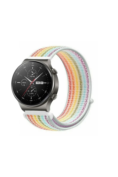 KRETON KRETON Huawei Watch Gt2 Pro Uyumlu Spor Kumaş Desenli Cırt Cırtlı Kordon Kayış - Resim 7