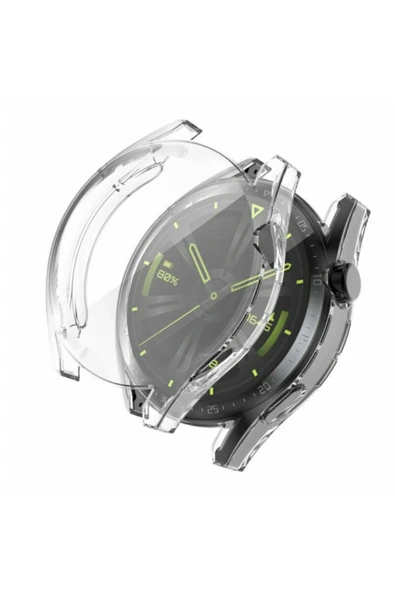 KRETON KRETON Huawei Watch Gt3 46mm Uyumlu Kasa ve Ekran Koruyucu 360 Tam Koruma Silikon Kılıf - Resim 4